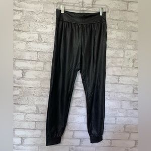 Faux Leather Joggers